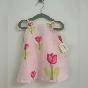 La Petite Ourse Miniman Floral Linen Set New w/Tag Size 6 months